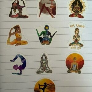 100+ Colorful Yoga Pose Stickers - Roll